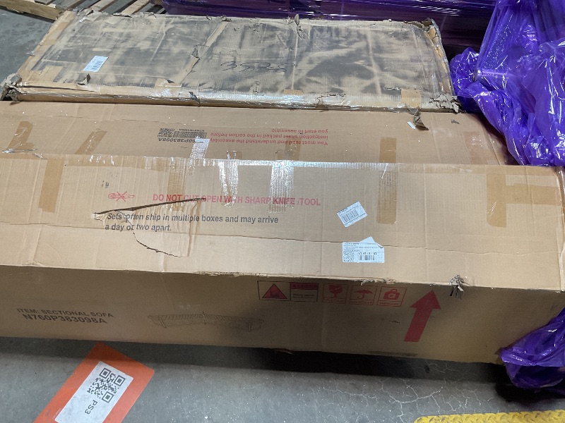 Photo 1 of *** BOX A ONLY***Merax Chesterfield Sofa, Retro Upholstered 6 Seater Rolled Arm Couch for Living Room Bedroom Office, Beige