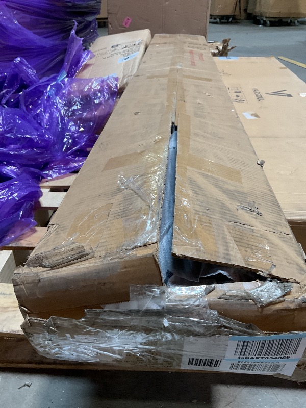 Photo 1 of *** BOX ONE ONLY ***FAVSH Queen Size Upholstered Platform Bed with Trundle and 1 Sets of USB, Linen Fabric Full and Twin Double Bed w/LED Lights with APP for Bedroom,Dark Gray