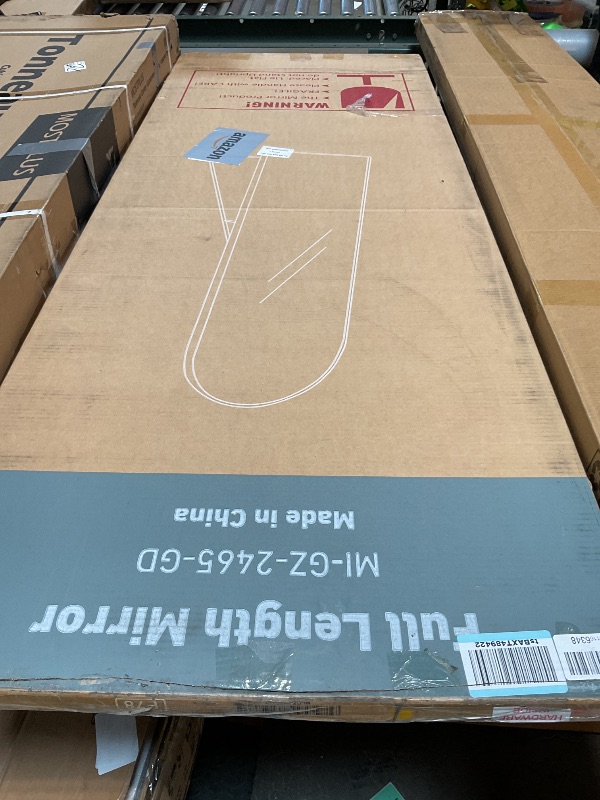 Photo 1 of *BENT* OLIXIS Arched Full Length Mirror for Bedroom, 65"x24" Full Body Mirror with Stand, Hanging or Leaning for Wall, Aluminum Alloy Thin Frame Floor Standing for Living Room, Long, Gold