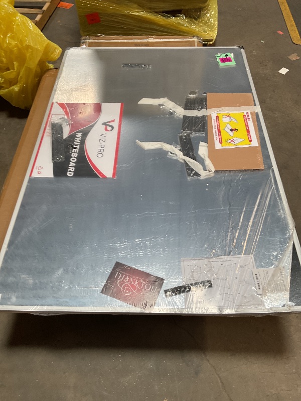 Photo 1 of *** MINOR DAMAGE ***VIZ-PRO Large Magnetic Dry Erase White Board for Wall, 72 X 48 inches, Pack of 2, 6' x 4' Aluminum Framed Whiteboard with Marker Tray for School Office Home