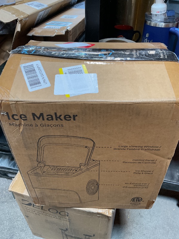 Photo 1 of **FOR PARTS ONLY/ NON-FUNCTIONAL*** Silonn Ice Maker Countertop, 9 Cubes Ready in 6 Mins, 26lbs in 24Hrs, Self-Cleaning Ice Machine with Ice Scoop and Basket, 2 Sizes of Bullet Ice for Home Kitchen Office Bar Party