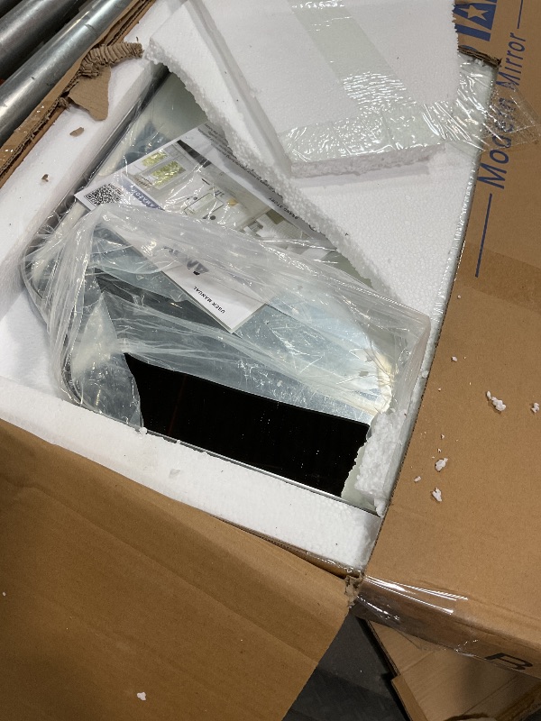 Photo 1 of *****FOR PARTS USE ONLY STOCK PHOTO MAY NOT BE ACCURATE***ANDY STAR Wall Mirror for Bathroom, 24x36 Inch Black Bathroom Mirror, Stainless Steel Metal Frame with Rounded Corner, Rectangle Glass Panel Wall Mounted Mirror Decorative for Bathroom