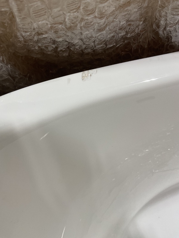 Photo 1 of *** MINOR DAMAGE ***WOODBRIDGE 59" Acrylic Freestanding Bathtub Contemporary Soaking White Tub with Matte Black Overflow and Drain?B0016 -MB-Drain &O