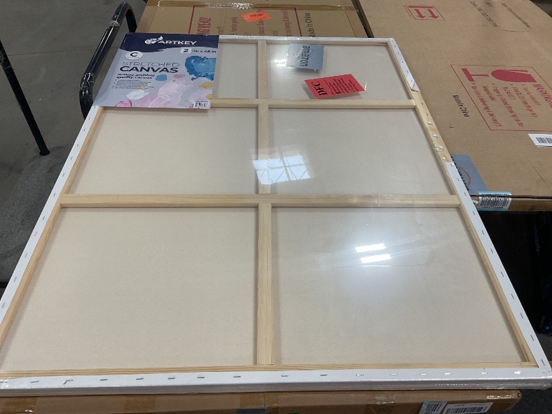 Photo 1 of *** MAJOR DAMAGE ***Large Canvases for Painting 36x48 Inch 2-Pack, 12.3 oz Triple Primed Acid-Free 100% Cotton Stretched Canvas, Blank Large Canvas for Oil Paint Acrylics Pouring & Wet Art Media