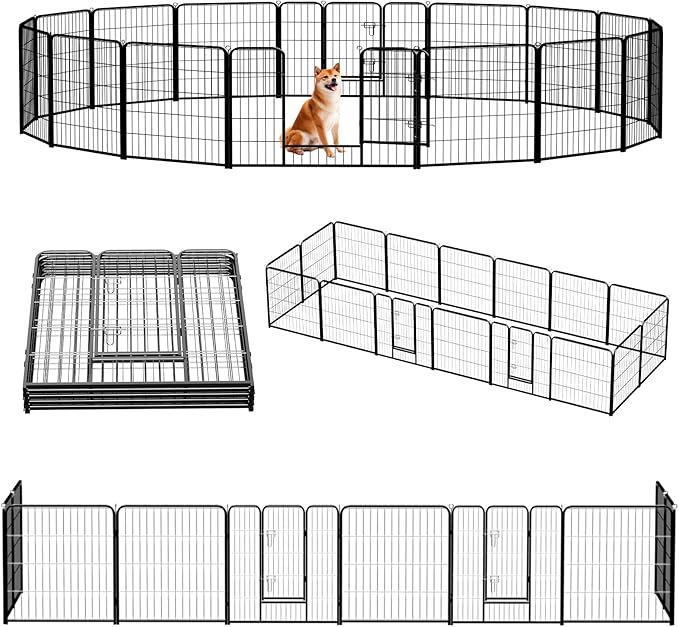 Photo 1 of *** PHOTO FOR REFERENCE ONLY ***Dog Playpen 16 Panels 32" Height Foldable Heavy Duty Metal Dog Exercise Playpen Puppy Fence for Indoor Outdoor Yard