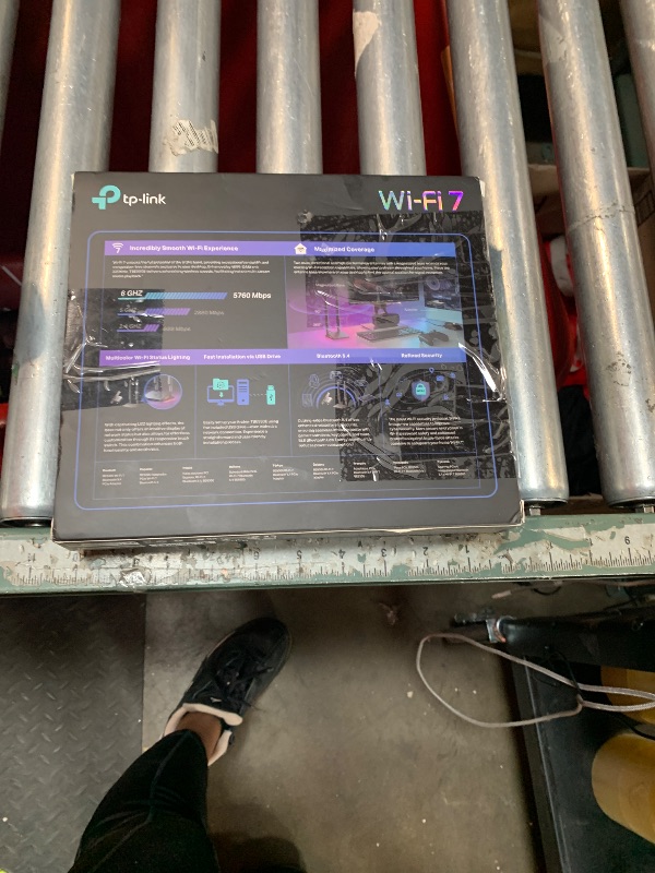 Photo 1 of **FOR PARTS ONLY (DEFECTIVE)** TP-Link WiFi 7 BE9300 PCIe WiFi Card for Desktop PC(Archer TBE550E), Tri-Band Wireless Adapter, Bluetooth 5.4, Multicolor Status LED, Supports AMD/Intel Motherboard, Not Compatible with Windows 10