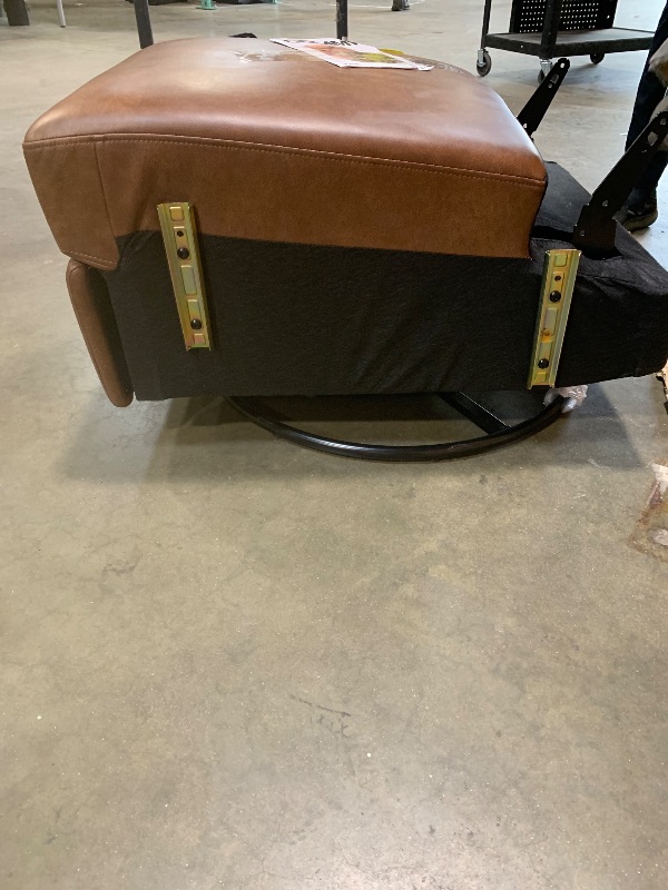 Photo 1 of **MISSING ASSEMBLY PIECE** MALOL Leather Recliner Chair for Adults, Swivel Rocker Recliner for Small Spaces, Wide Glider Rocking Nursery Chair with Ergonomic High Backrest, for Home Living Room, Office, Bedroom?Cocoa?