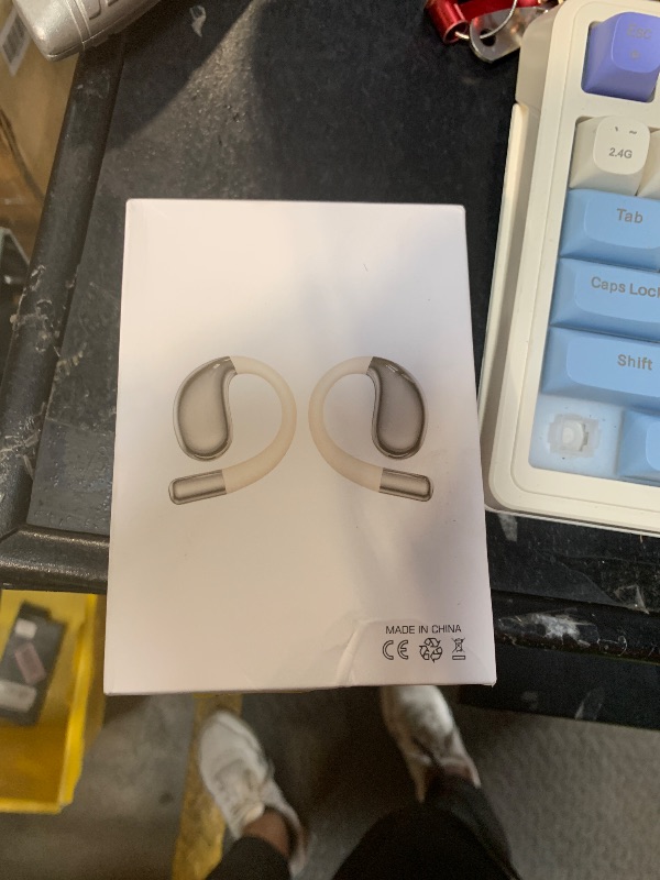 Photo 1 of ****FOR PARTS ONLY NON-FUNCTIONAL**** Psadhi Open Ear Clip Wireless Earbuds Bone Conduction Headphones, Bluetooth 5.4, Open Ear Design for Running Fitness,Office?Built-in Mic, IPX7 Waterproof, LED Display Charging Case,Ear Hooks Black