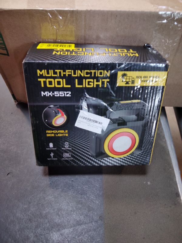 Photo 1 of ***MISSING PIECES*** HAASHADA LED Searchlights Spotlight,15- In-1 Multi-Functional Tool Kits, 20000LM 5 Modes Rechargeable LED Flashlight with Tool Sets Tape Measure Knife Screwdriver Handle for Home Outdoor Emergency