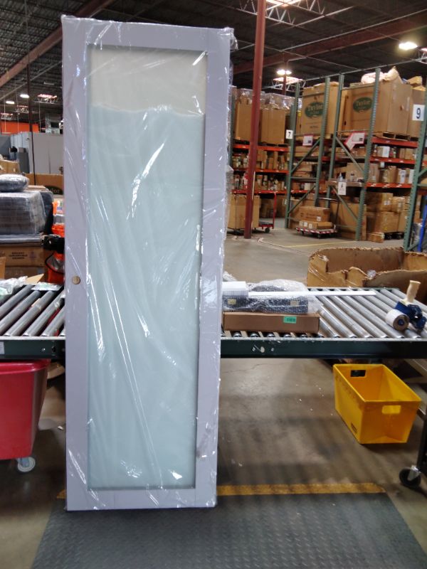 Photo 1 of *** NO BOX / MISSING ASSEMBLY HARDWARE *** COSHOMER Sliding Closet Door for 48" x 80" Opening, 1-Lite Frosted Glass Closet Door with Hardware Kit Included, Preassembled MDF Barn Door, White