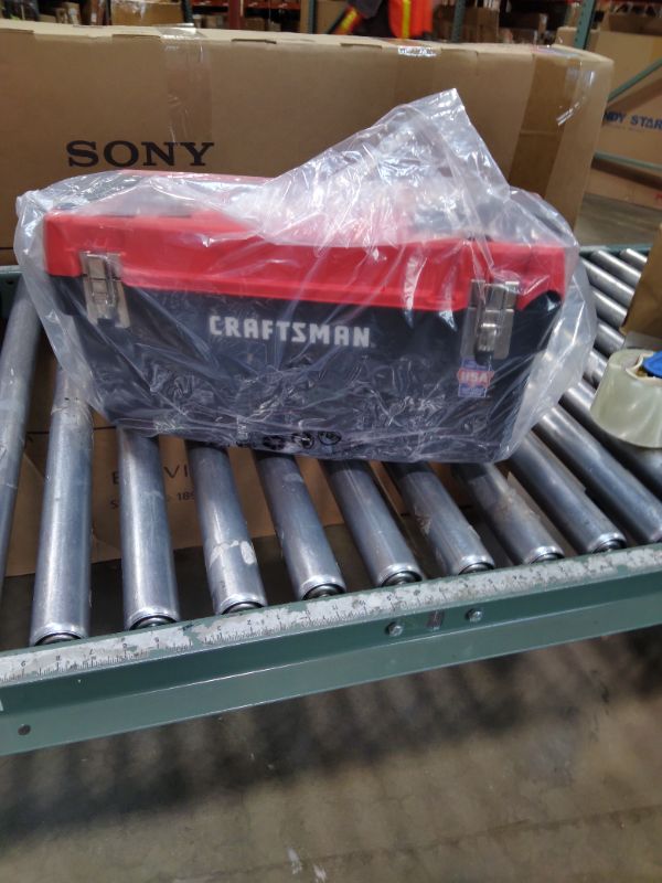 Photo 1 of ***LID IS CRACKED ***CRAFTSMAN Tool Box, Lockable 20-inch with Removable Tray and Small Parts Storage (CMST20901)