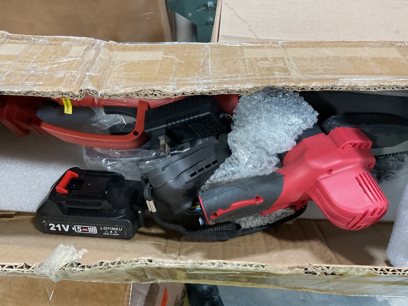 Photo 1 of 2-in-1 Cordless Pole Saw & Mini Chainsaw for Tree Trimming & Yard Work, Adjustable 1.94–2.45m Pole, 2 Large Capacity Batteries, Lightweight Pure Copper Motor, Red – Ideal for Homeowners & Gardeners