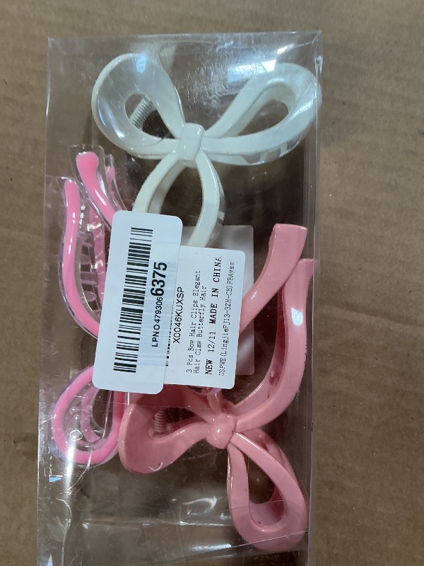 Photo 1 of 3 Pcs Bow Hair Clips Elegant Hair Claw Butterfly Hair Accessories for Girls Nonslip Butterfly Clips Hair Styling Accessories for Women