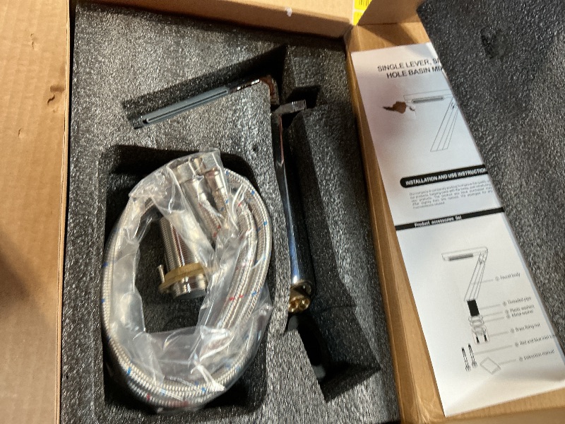 Photo 1 of **PHOTO FOR ITEM REFERENCE COLOR DIFFERS** Bathroom Sink Faucet 7-Shaped Single-Handle Single Hole in (Silverware)