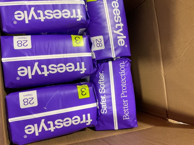Photo 1 of ****MISSING ONE*****Freestyle BambooTek Diapers – (Size 3) Hyper Absorbent & Non-Toxic – Disposable Diapers for Sensitive Skin – Ultra Soft Diapers (16-28 lbs) – 168 Count