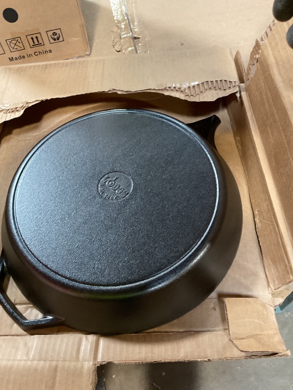 Photo 1 of ****NO HANDLE**Lodge Seasoned Cast Iron Skillet - Frying Pan for the Stove, Grill or Campfire - Cooks Evenly - Features Easy-Grip Teardrop Handle - Non-Toxic, Nonstick & Long-Lasting - 15 Inches