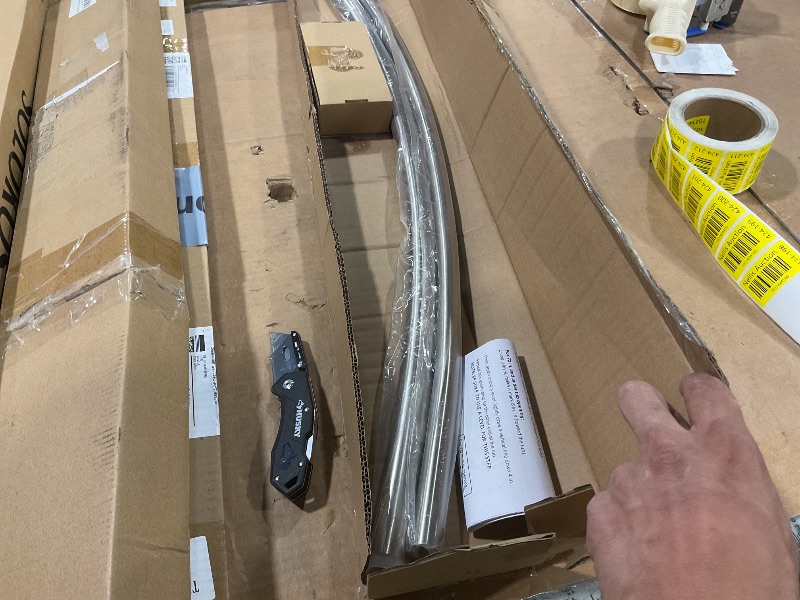 Photo 1 of **UNKNOWN MISSING PIECES** Curved Shower Curtain Rod, TOPROD Round Shower Curtain Rod 48-72 Inches Adjustable, Rounded Bowed Stainless Steel Shower Rods for Bathroom, Bathtub, More Shower Space, Brushed Nickel, Need to Drill