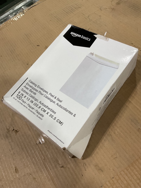 Photo 1 of ***box damage*** Amazon Basics Catalog Mailing Envelopes, Peel and Seal, 9x12 Inch, 100-Pack, White