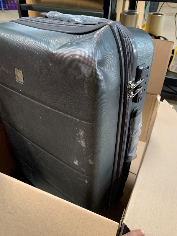 Photo 1 of ***Has damages *** Hanke 20 Inch Carry On Luggage 22x14x9 Airline Approved PC Hard Shell Suitcases with Wheels TSA Luggage for Women Men Lightweight Travel Luggage(Graphite Grey)