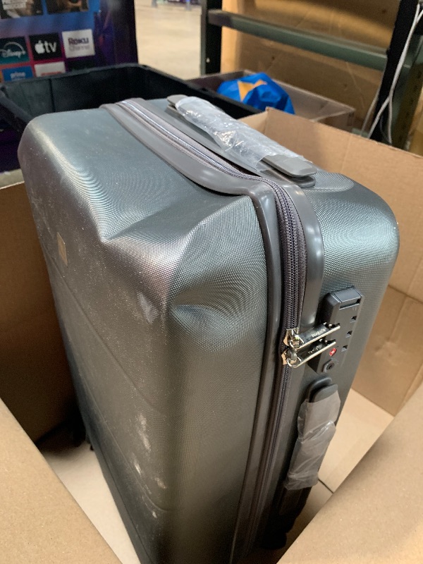Photo 1 of ***Has damages *** Hanke 20 Inch Carry On Luggage 22x14x9 Airline Approved PC Hard Shell Suitcases with Wheels TSA Luggage for Women Men Lightweight Travel Luggage(Graphite Grey)