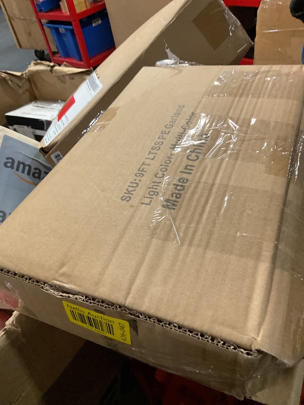 Photo 1 of Alupssuc 9ft Pre-Lit Christmas Garland, Artificial Lighted Norfolk Pine Garlands with Multi-Color Lights, Battery Operated Garland for Mantle Stairs Table Fireplace Xmas Decoration-Yellow with Green