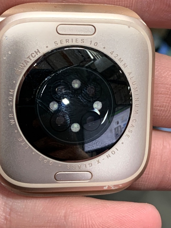Photo 1 of (may need to contact apple support to unlock) Apple Watch Series 10 [GPS + Cellular 42mm case] Smartwatch with Rose Gold Aluminium Case with Light Blush Sport Band - 