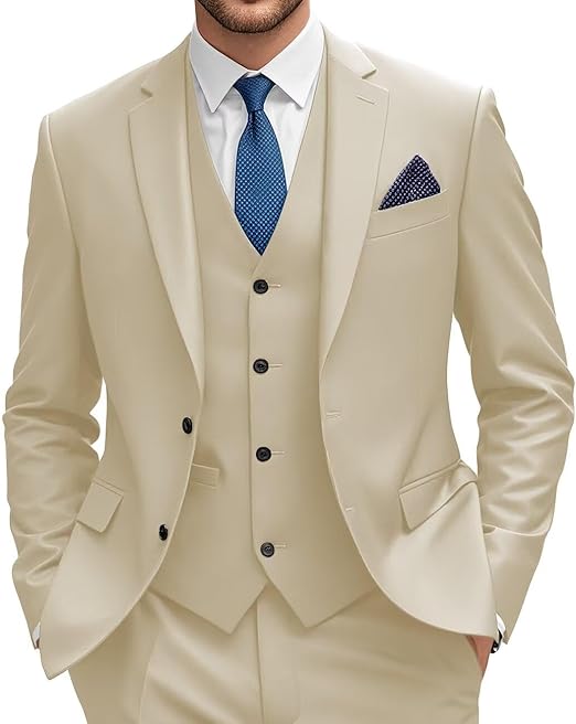 Photo 1 of (incomplete)(only pants and jacket) Wangyue Mens Suit 3 Piece Slim Fit Suit Wedding Prom Tuxedo Formal Business Suits Blazer Vest Pants Set XXL 