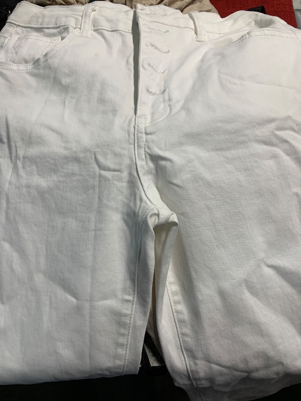 Photo 1 of (used)(see images) Allimy Women High Rise Stretch Jeans High Waist Ripped Distressed Ankle Skinny White 31