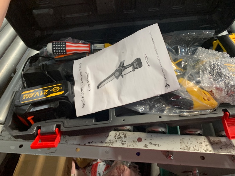 Photo 1 of (see notes) 8" Mini Chainsaw Cordless - Upgraded Handheld Electric Chainsaw with 2 Pack 21V 4Ah Batteries and Charger Included, Chainsaws with Automatic Oiling System and Chain Tension Adjustment Knob