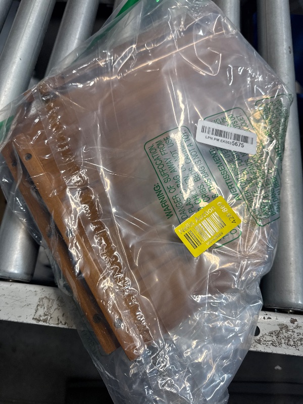 Photo 1 of ***(PARTS ONLY/ MAJOR DAMAGE/ NON FUNCTIONAL)***JOLLYMER 2 Pcs Floating Corner Shelves for Bathroom, Kitchen or Living Room Decor, Wooden Wall Mounted Shelves, Natual Teak