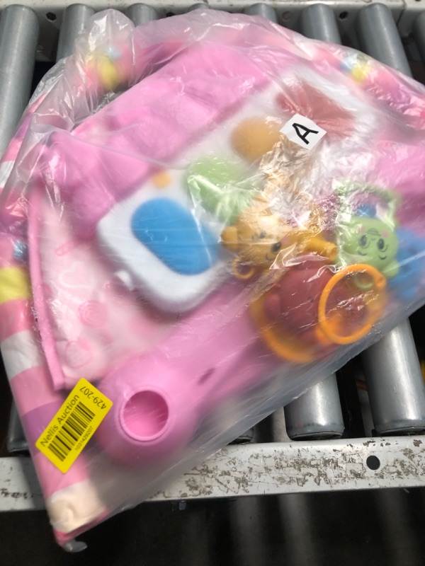 Photo 1 of (used item)(incomplete) Baby Gym Play Mat, 8-in-1 Tummy Time Mat & Ball Pit with 6 Toys, Washable Baby Activity Mat for Visual, Hearing, Sensory, Motor Development, Babies Gift for Newborn Infant 0-3-6-9-12 Months (Pink)