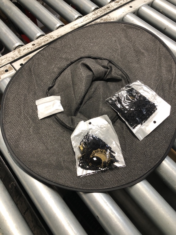 Photo 1 of (incomplete)(see all images) Yearntown Halloween Witch Costume for Women Steampunk Lace Skirt with Hat Necklace Bracelet Earrings Cosplay Set(X-Large)