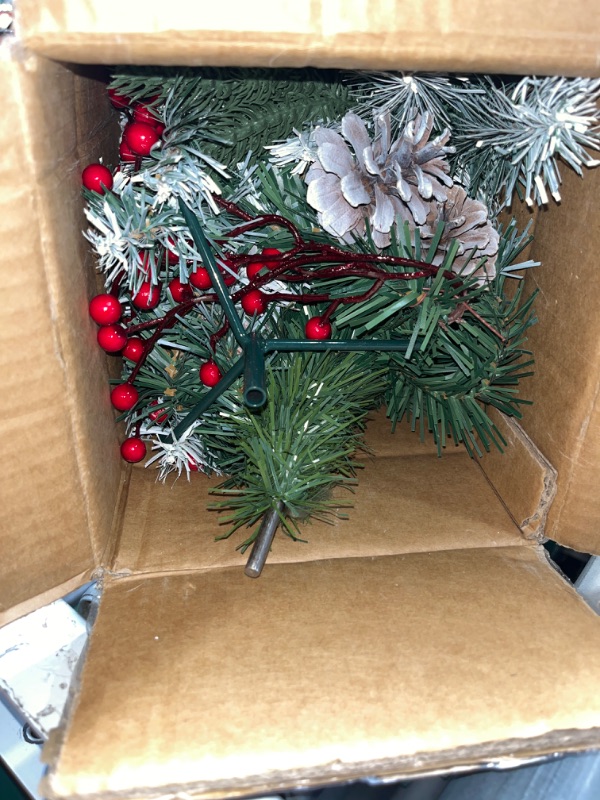 Photo 1 of (FAIR) LAVEVE 20" Prelit Christmas Tree, Frosted Urn Filler with Battery Operated 50 LED Lights, Small Christmas Trees Outdoor for Porch and Pathway, 1pack