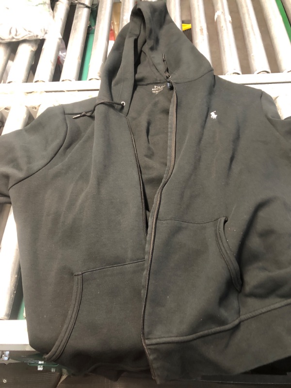 Photo 1 of **HAS A HOLE IN BACK THATS BEEN SEWN BACK UP**
POLO RALPH LAUREN Double Knit Tech Fleece Hoodie - XXL Black