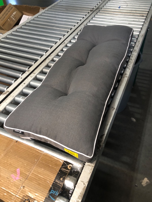 Photo 1 of (USED/FAIR) (NO BOX OR BAG) IPYNBAP Bench Cushions for Outdoor Furniture, 42 x 16 Inch Outdoor Bench Cushion, Patio Bench Cushion with Durable Ties, Long Patio Seat Cushions for Garden, Indoor, Kitchen&Dining, Dark Grey