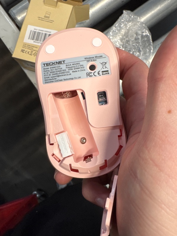 Photo 1 of (BATTERY NOT INCLUDED) TECKNET Wireless Mouse for Laptop, 2.4G Silent Computer Mouse Quiet Click with 5 DPI Levels,Contoured Grip,Small Portable 30 Months Battery Cordless Mice for PC, Chromebook, Mac - Pink