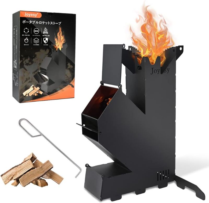 Photo 1 of (USED/FAIR) (NO BOX OR BAG) Joyesy Rocket Stove, Wood Stove, Camping Stove, Bonfire Stand, Compact, Easy to Carry, Portable Camping Equipment, Cooking, Fireplace, Emergency Use, Storage Bag Included
