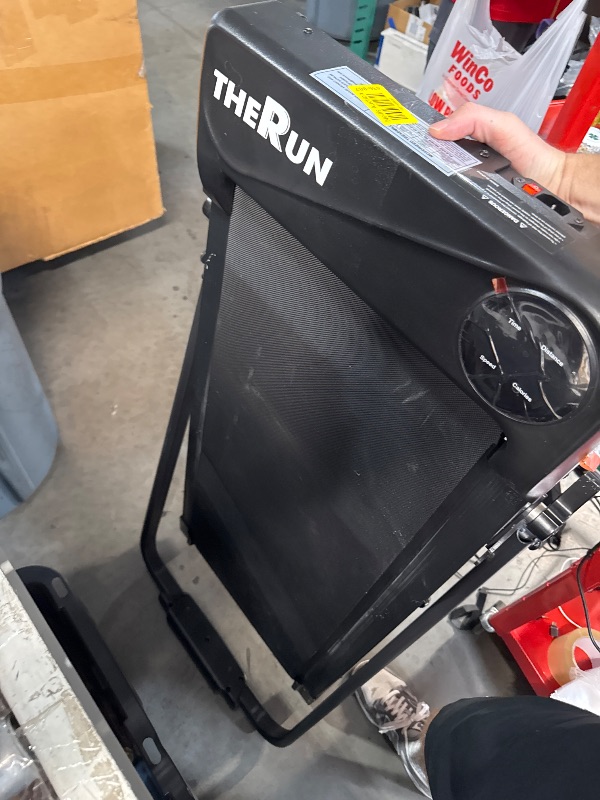Photo 1 of **TRUCK/TRAILER PICK UP ONLY** (PARTIS) (NOT A FUNCTIONAL UNIT) (MISSING ACCESSORIES) THERUN Walking Pad Treadmill, 2.5 HP Under Desk Treadmills, 2 in 1 Foldable Treadmill for Home, Walking Pad with Handle Bar, 15" Widened Running Belt, with Remote Contro