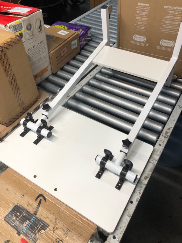 Photo 1 of (NO BOX OR BAG) VIVO Mobile 28 inch Standing Laptop Cart, Height Adjustable Small Rolling Desk Workstation, Locking Wheels, White, CART-V00LW