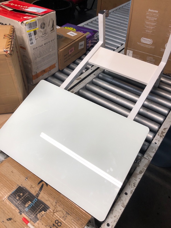 Photo 1 of (NO BOX OR BAG) VIVO Mobile 28 inch Standing Laptop Cart, Height Adjustable Small Rolling Desk Workstation, Locking Wheels, White, CART-V00LW