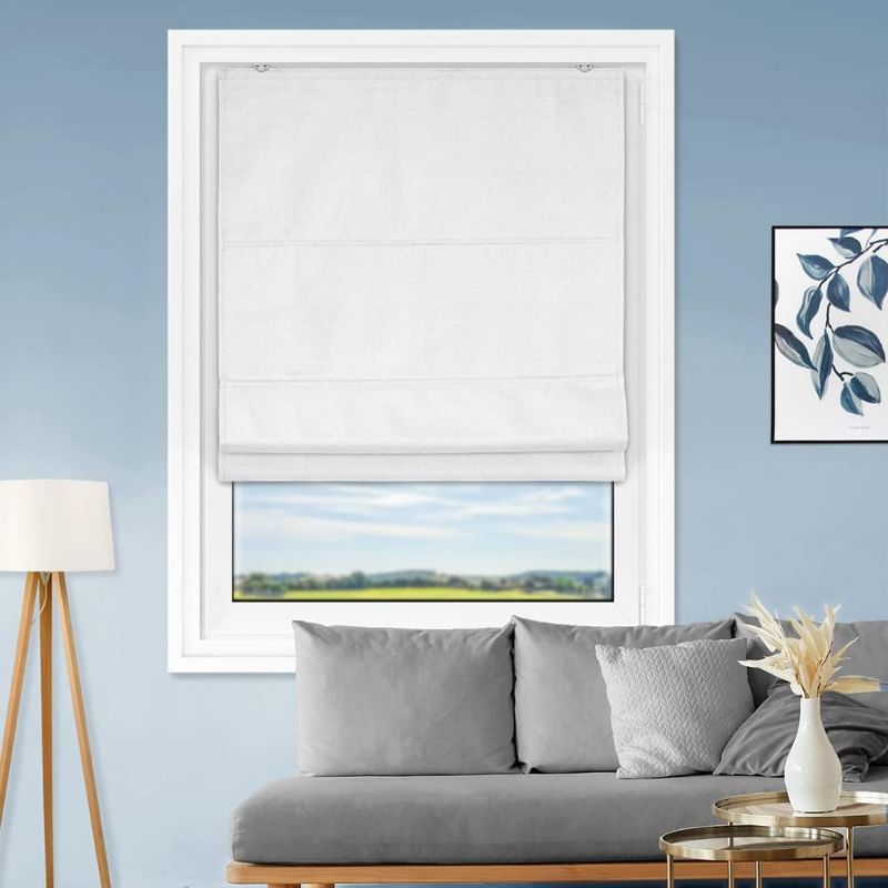 Photo 1 of (grey/brown) Roman Shades for Windows,White 39x64?Elegant Washable Room Darkening Cordless Roman Shades for Windows,Roman Blind for Living Room Decor,Energy Efficient,Heat ResistancePolyester Material
