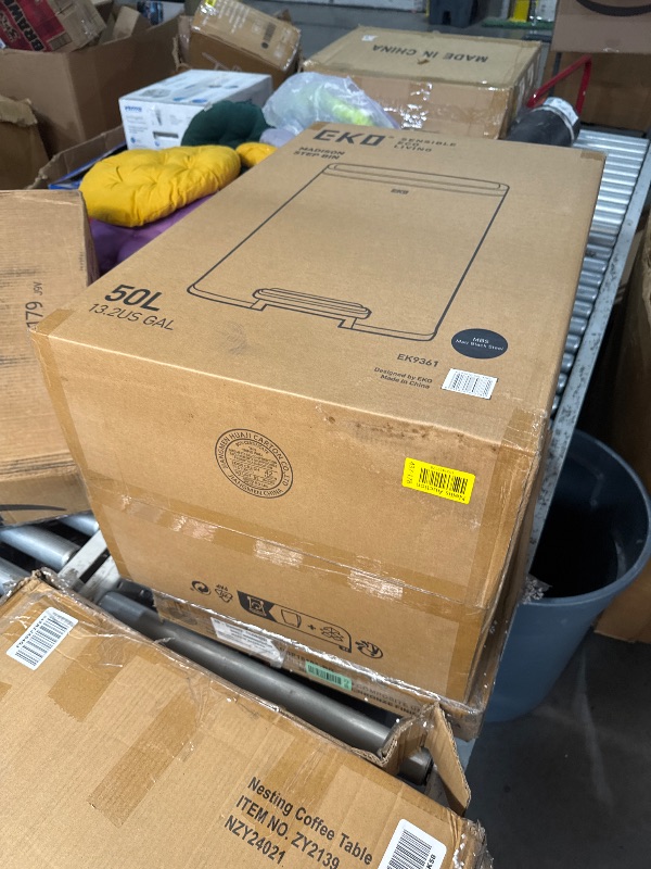 Photo 1 of (USED/FAIR) EKO Madison Matte Black 50 Liter/13.2 Gallon Step Trash Can with Inner Liner - Fingerprint Resistant Finish