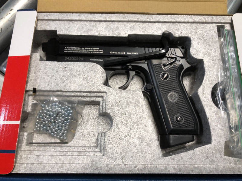 Photo 1 of (MISSING THE  (MISSING ALL C02) (FAIR) Crosman CFAMP1L Full Auto P1 CO2-Powered BB Air Pistol With Laser Sight (Class II <1 mW)