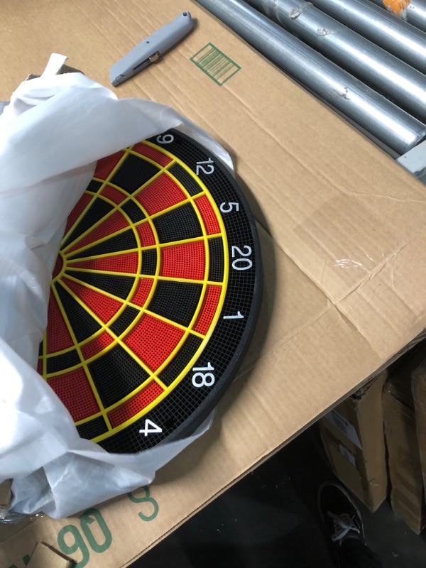 Photo 1 of **, PARTS ONLY, BROKEN DISPLAY**
Arachnid Cricket Pro 450 Electronic Dartboard Features 31 Games with 178 Variations and Includes Two Sets of Soft Tip Darts , Black/Red, 19.00 x 1.00 x 19.00 inches