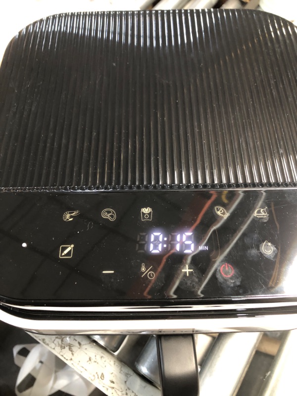 Photo 1 of ***ITEM TESTED FOR POWER, UNABLE TO TEST FURTHER***Nutrichef 5.8 Quart Air Frye 8-1 Preset Cook Modes Transparent Fry Bowl for Best Cooking Results Cook Shrimp, Steak, Fries, Wings, Chicken & More, Precise Temperature Control & Time, White