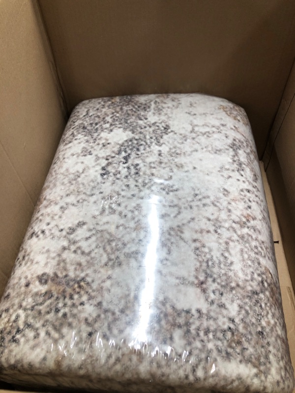Photo 1 of (USED/FAIR) **(PET HAIR)** KIRFEIHT Modern Abstract 6x9 Area Rug, Non-Slip Washable Carpet for Living, Bedroom & Dining Room, Soft Faux Wool Rugs for Hardwood Floors, Brown