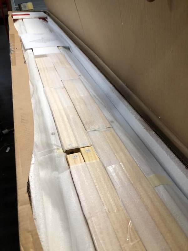 Photo 1 of *****PARTIAL SET - BOX 2 OF 2*********Merax King Size Wooden Platform Bed with Tall Headboard and Footboard, Solid Wood Bed Frame, No Box Spring Needed, Easy Assembly, White