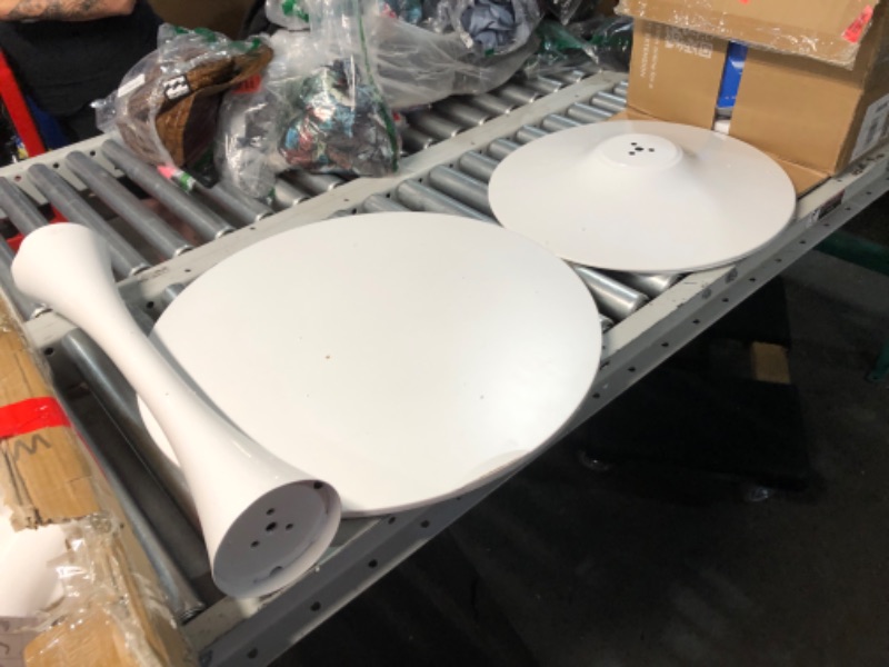 Photo 1 of Tulip White Round Table, White Round Dining Table Round Kitchen Table, Modern Mid-Century End Table & Leisure Table & Coffee Office & Living Room Table, 24 inch