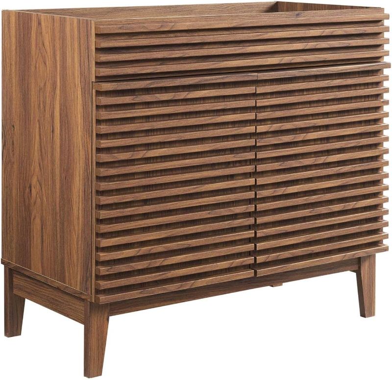 Photo 1 of ***NON REFUNDABLE, PARTIAL SET, CABINET ONLY, BOX 2 OF 2 ONLY*** Modway Render 35" MDF and Particleboard Bathroom Vanity Cabinet in Walnut