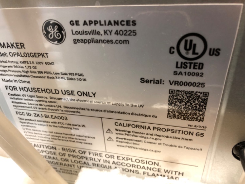 Photo 1 of ***DAMAGED - DENTED - POWERS ON - UNABLE TO TEST FURTHER - LIKELY MISSING PARTS - SEE PICTURES***
GE Profile Opal | Countertop Nugget Ice Maker with Side Tank | Portable Ice Machine with Bluetooth Connectivity for Smart Home Kitchen | Stainless Steel Fini
